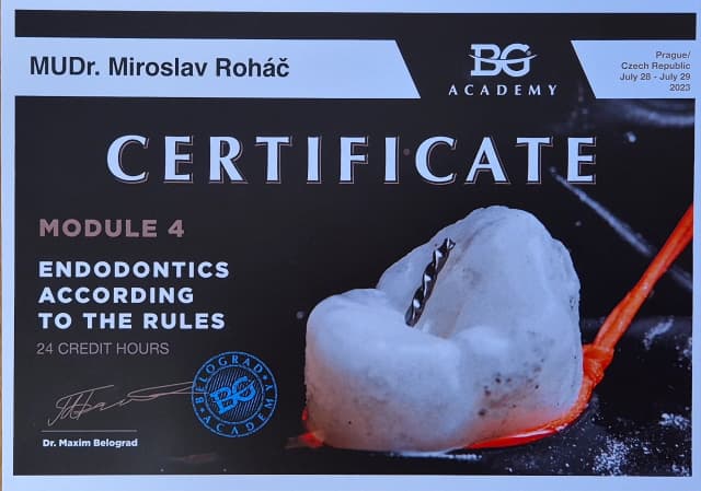 Endodontics - mezinárodní certifikace